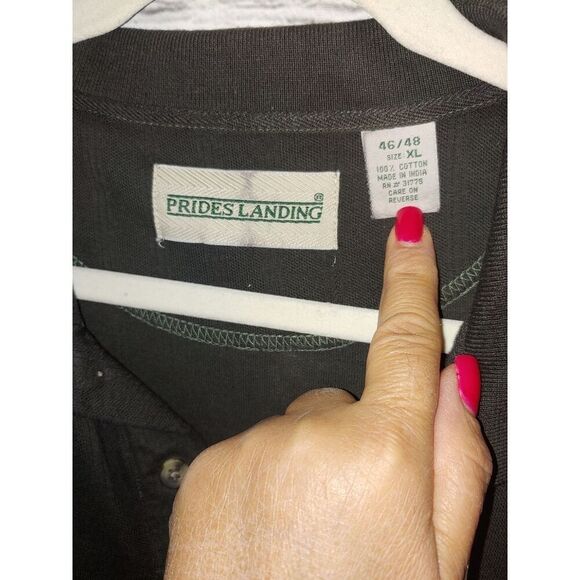 Prides Landing VINTAGE Men's Size 46/48 Black Polo Shirt - Picture 3 of 4